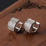 Fashion 925 Sterling Silver stamp Women Studs Earrings Luxury 3 Row Rhinestone Jewelry For Women men Girl Gift Wholesale