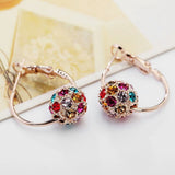 Fashion Austrian Crystal Ball Gold/Silver Earrings High Quality Earrings For Woman Party Wedding Jewelry Boucle D'oreille Femme