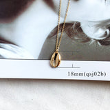 Fashion Gold Color Cowrie Shell Necklace Women Boho Ocean Beach Conch Pendant Necklace
