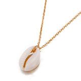 Fashion Gold Color Cowrie Shell Necklace Women Boho Ocean Beach Conch Pendant Necklace