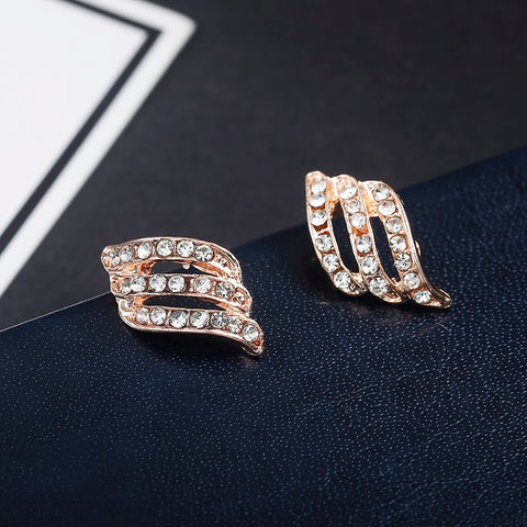 Gold Korean Style simple Crystal Stud Earring