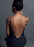 Fashion New Design Crystal Backdrop Necklace Back Chain Gold an Silver Color Backless Dress Accessories  Jewelry Bridal Jewelry