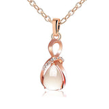 Female charm Water drop pink/purple necklaces pendants jewellery chains crystal women fine jewelry Pendant with stone