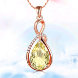 Female charm Water drop pink/purple necklaces pendants jewellery chains crystal women fine jewelry Pendant with stone