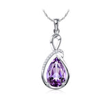 Female charm Water drop pink/purple necklaces pendants jewellery chains crystal women fine jewelry Pendant with stone