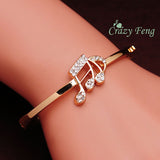 Free shipping Austrian Crystal  Rose Gold Color Women Bangles Romantic  Valentine's Day Gift Fashion Bracelet Women Lady