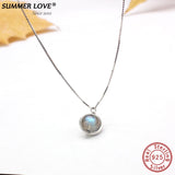 Genuine S925 Sterling Silver Labradorite Pendant Necklace For Women Fine Jewelry Nature Gemstone Handmade bijoux femme