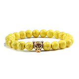 Gold Leopard Head Beads Buddha Bracelet Femme Homme Natural Stone Prayer Yogi Men Jewelry Ethnic Handmade Bracelets&Bangles Gift