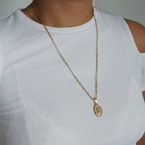 Gold color Choker Necklace for women Long Mary Tassel Pendant Chain Necklaces & Pendants Laces velvet chokers Fashion Jewelry