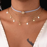 Gold color Choker Necklace for women Long Mary Tassel Pendant Chain Necklaces & Pendants Laces velvet chokers Fashion Jewelry