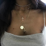 Gold color Choker Necklace for women Long Mary Tassel Pendant Chain Necklaces & Pendants Laces velvet chokers Fashion Jewelry