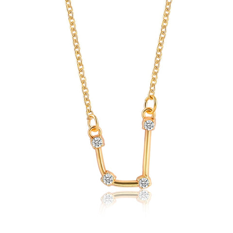 Gold color Star Zodiac Sign 12 Constellation Necklaces & Pendants Choker Necklaces for Women Long Chain Necklace bijoux femme