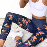 High Waist Yoga Pants Women's Fitness Sport Leggings Stripe Printing Elastic Gym Workout Tights S-XL Running Trousers Plus Size