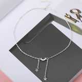 Hot Fashion Gold Star Moon Necklaces & Pendants Statement Short Necklace Women Jewelry Chokers Necklace Collares Collier Fleurs