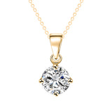 IF ME Simple Fashion Jewelry Silver and Gold Color Round Shape CZ Cubic Zirconia Pendant Necklace for Women Wedding Jewelry