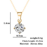 IF ME Simple Fashion Jewelry Silver and Gold Color Round Shape CZ Cubic Zirconia Pendant Necklace for Women Wedding Jewelry