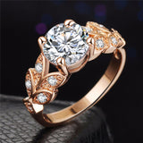 IF ME Wedding Crystal Silver Color Rings Leaf Engagement Gold Color Cubic Zircon Ring Fashion New Brand Bijoux For Women Jewelry