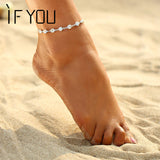 IF YOU Charming Crystal Foot Bracelet Bride Anklet Jewelry For Women Girl Ankle Leg Jewelry Chain Charm Bracelet Summer Jewelry