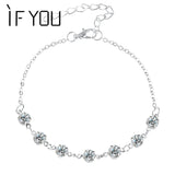 IF YOU Charming Crystal Foot Bracelet Bride Anklet Jewelry For Women Girl Ankle Leg Jewelry Chain Charm Bracelet Summer Jewelry