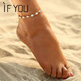 IF YOU Charming Crystal Foot Bracelet Bride Anklet Jewelry For Women Girl Ankle Leg Jewelry Chain Charm Bracelet Summer Jewelry