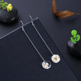 INALIS Daisy Flower Dangle Long Drop Earrings for Women Sweet Fashion Jewelry Gifts 925 Sterling Silver Boucles D'oreilles