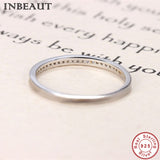 INBEAUT 925 Sterling Silver Clear Zircon Ring Women Trendy Cute Lovely Cocktail Ring for Female Wedding Gift Fashion Jewelry