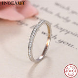 INBEAUT 925 Sterling Silver Clear Zircon Ring Women Trendy Cute Lovely Cocktail Ring for Female Wedding Gift Fashion Jewelry