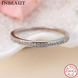 INBEAUT 925 Sterling Silver Clear Zircon Ring Women Trendy Cute Lovely Cocktail Ring for Female Wedding Gift Fashion Jewelry