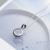 INZATT Real 925 Sterling Silver Crystal Round Minimalist Pendant Necklaces Minimalist Fine Jewelry For Women Party Accessories