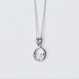 INZATT Real 925 Sterling Silver Crystal Round Minimalist Pendant Necklaces Minimalist Fine Jewelry For Women Party Accessories