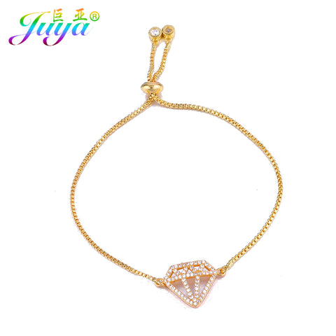 Juya Dropshipping Slider Chain Adjustable Bracelets Handmade Luxury Charm Bracelets For Women Men Gold/Silver/Rose Gold Bracelet