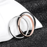 KNOCK Titanium Steel  Rose Gold  Anti-allergy Smooth  Simple Wedding Couples Rings Bijouterie for Man or Woman Gift