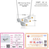LAMOON 2018 New 2 Colors 4 Little Fish S925 Pendant Necklace 925-Sterling-Silver Fine Jewelry for Women Wedding LMNY013