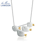 LAMOON 2018 New 2 Colors 4 Little Fish S925 Pendant Necklace 925-Sterling-Silver Fine Jewelry for Women Wedding LMNY013