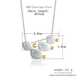 LAMOON 2018 New 2 Colors 4 Little Fish S925 Pendant Necklace 925-Sterling-Silver Fine Jewelry for Women Wedding LMNY013