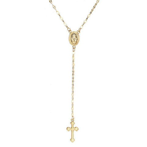 LISM Bohemia Gold Silver Color Cross Pendant Necklace Jesus Virgin Mary Chain Necklace For Women Jewelry collares de moda 2019