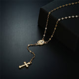 LISM Bohemia Gold Silver Color Cross Pendant Necklace Jesus Virgin Mary Chain Necklace For Women Jewelry collares de moda 2019