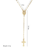LISM Bohemia Gold Silver Color Cross Pendant Necklace Jesus Virgin Mary Chain Necklace For Women Jewelry collares de moda 2019
