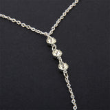 LNRRABC 1PC Sale Golden Silvery Crystal Long Sexy Backless Simple Body Bare Back Pendant Necklaces