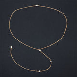 LNRRABC 1PC Sale Golden Silvery Crystal Long Sexy Backless Simple Body Bare Back Pendant Necklaces