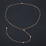 LNRRABC 1PC Sale Golden Silvery Crystal Long Sexy Backless Simple Body Bare Back Pendant Necklaces