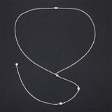 LNRRABC 1PC Sale Golden Silvery Crystal Long Sexy Backless Simple Body Bare Back Pendant Necklaces