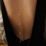 LNRRABC 1PC Sale Golden Silvery Crystal Long Sexy Backless Simple Body Bare Back Pendant Necklaces