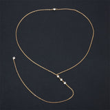 LNRRABC 1PC Sale Golden Silvery Crystal Long Sexy Backless Simple Body Bare Back Pendant Necklaces