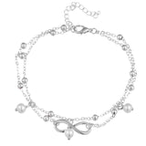 LNRRABC Silver Color Bohemia Bead Shell Anklets For Women Fashion Foot Jewelry Beach Ankle Bracelet Sandals Shoes Barefoot Gifts