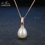 Lamoon 8mm 100% Natural Freshwater Pearl Jewelry 925 Sterling Silver Pendant Necklace Women Jewelry  LMNI047