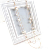 Long Double Layer Simulated Pearls LadIes Necklaces Clavicle Fashion Jewelry Sweater Chain Long Necklace For Women 2018 New R5EG