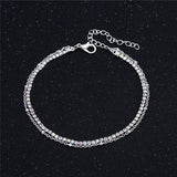 Lovely Girl AB Crystal Ankle Bracelet Silver Color Link Chain Anklet Sexy Barefoot Jewelry Women Foot Bracelet Friendship Gift
