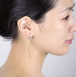 Luxury Brand Ear Jewelry 925 Sterling Silver Flower Earrings For Women Ladies Statement Earrings Gifts Pendientes Brincos