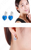 Luxury Colorful Heart Band Real Pure 925 Sterling Silver Jewelry Cubic Zirconia Stone Earrings Fashion Women Favourites